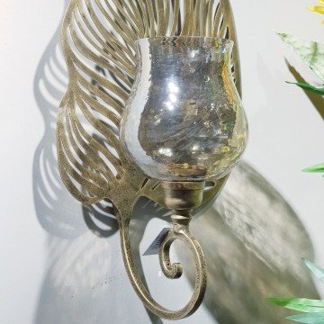 Antik Metal Yaprak Model Mumluk