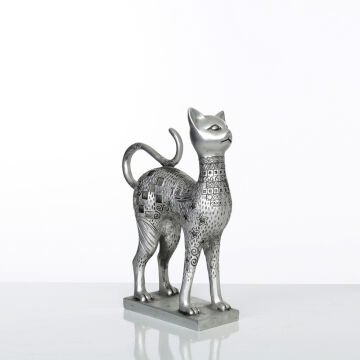 Gümüş Renk Kedi İşlemeli Büyük Boy