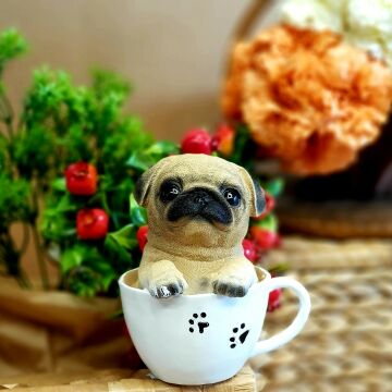 Kupa İçerisinde Mini Pug Dekor