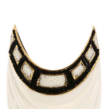 Andra Taşlı Beyaz Vazo Büyük Boy