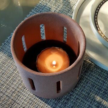 Taş Dokulu Tealight 10cm