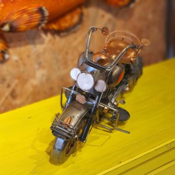 Dekoratif Metal Motosiklet Alev Detaylı