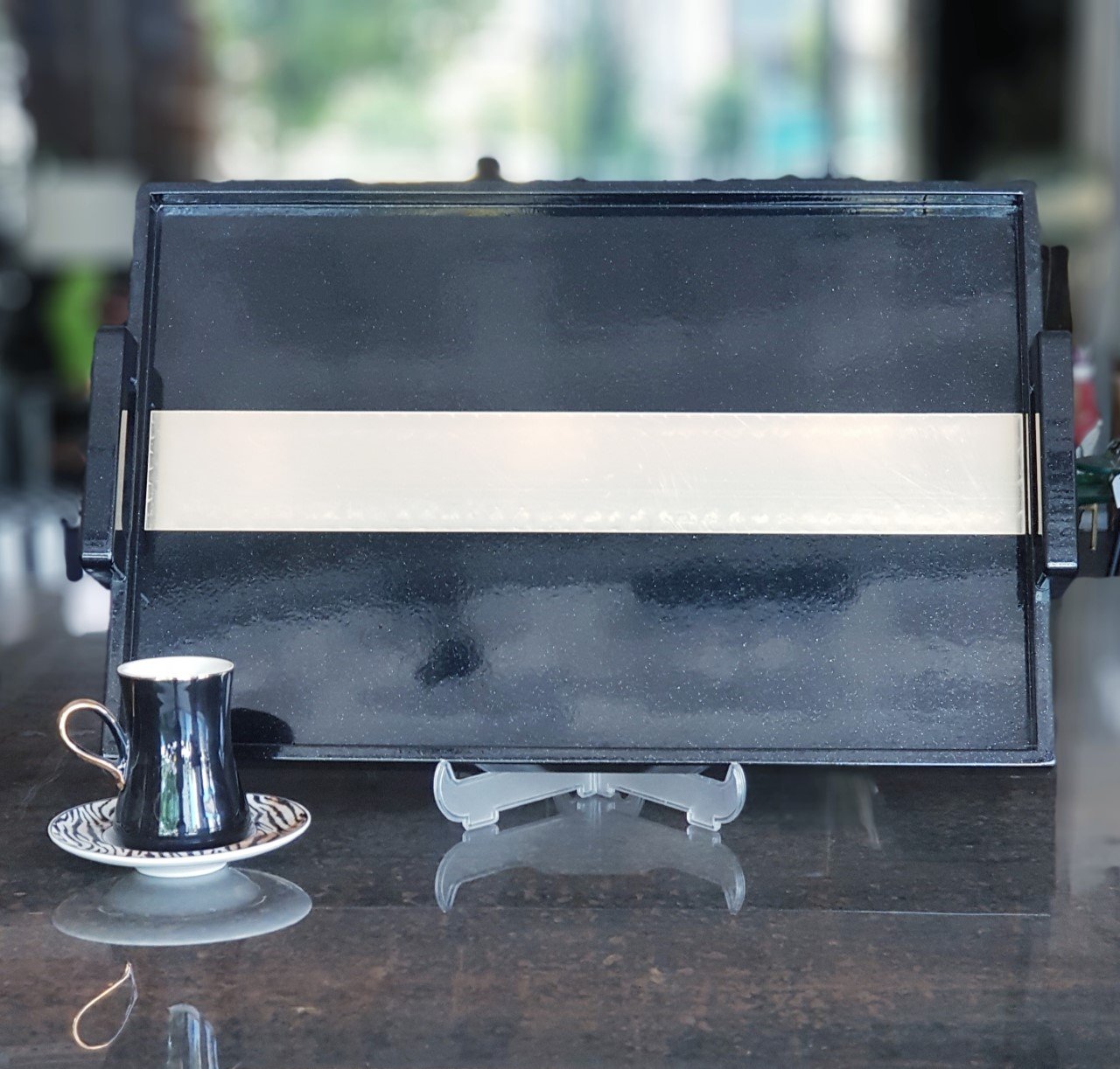 Vintage Dikdörtgen Tepsi Siyah