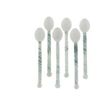6lı Yeşil Cam Kaşık