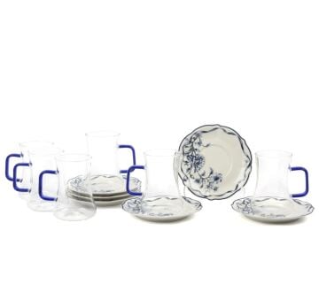 Luna Blue 6lı Cam Çay Bardak Seti 180ml
