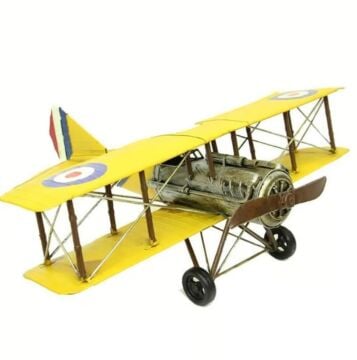 Dekoratif Metal Uçak Çift Kanatlı