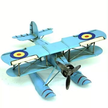 Dekoratif Metal Uçak Çift Kanatlı