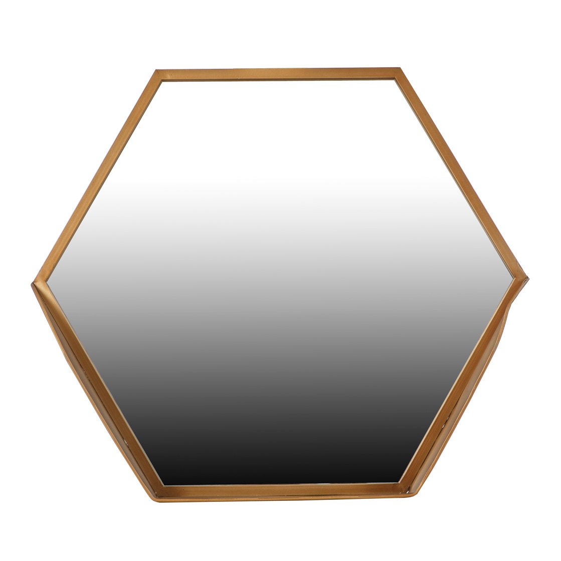 Gold  Altıgen Raflı 2'Li Duvar Aynası