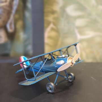 Dekoratif Metal Mini Uçak Çift Kanatlı