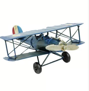 Dekoratif Metal Mini Uçak Çift Kanatlı