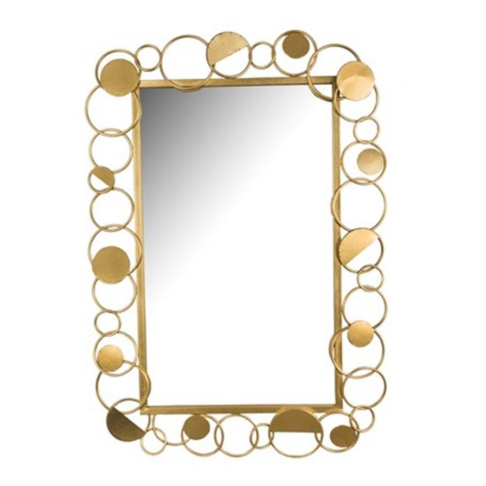 Lux Halkalı Duvar Aynası Gold