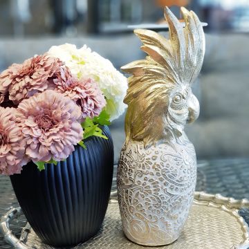 Gold İşlemeli Papağan Dekor 33cm