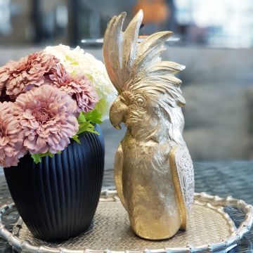 Gold İşlemeli Papağan Dekor 33cm