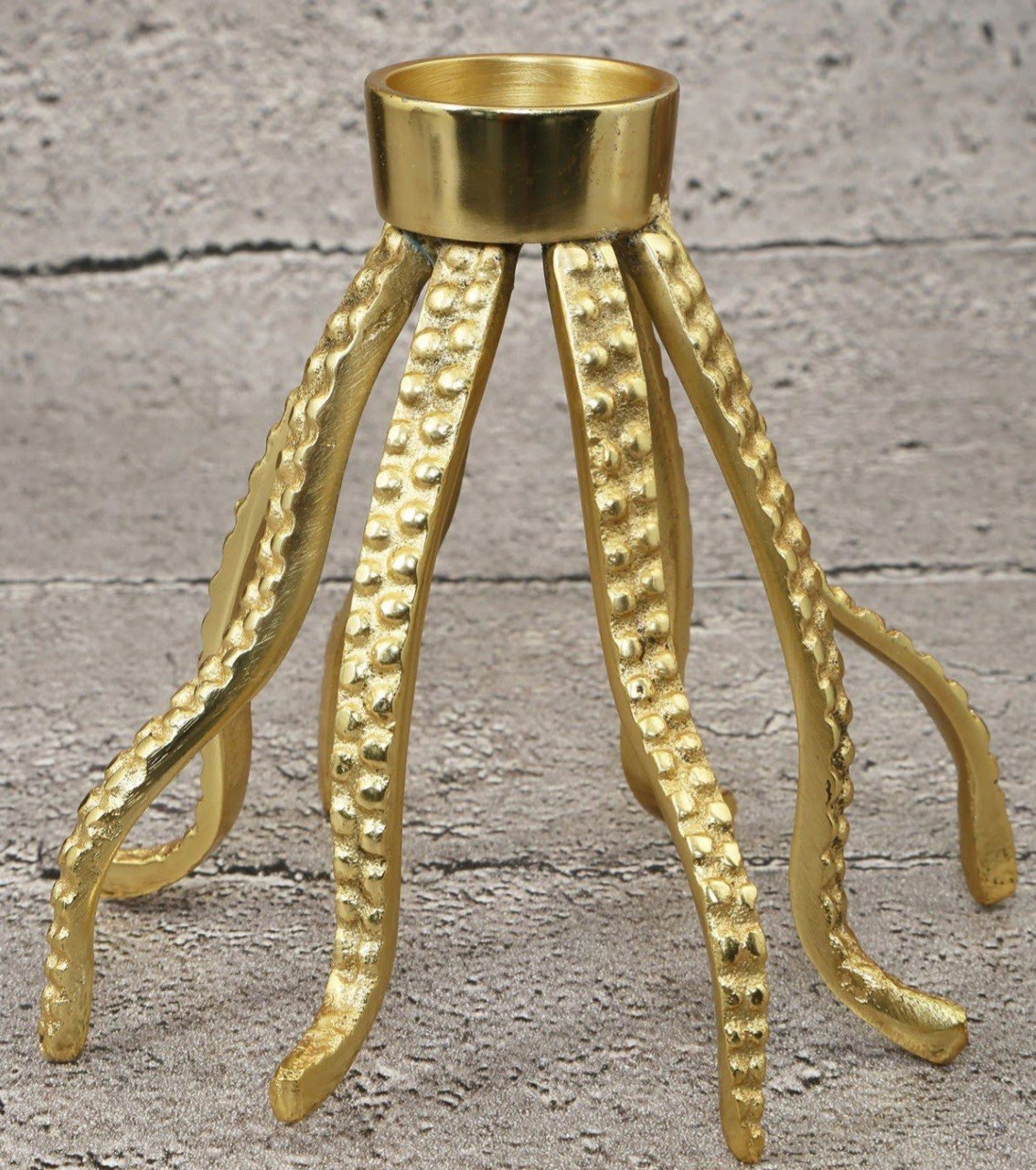 Altın Ahtapot Ayaklı Mumluk