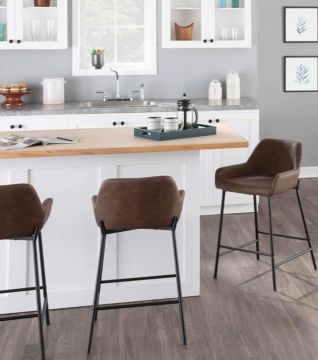 Mia Bar Sandalyesi Kahve Deri