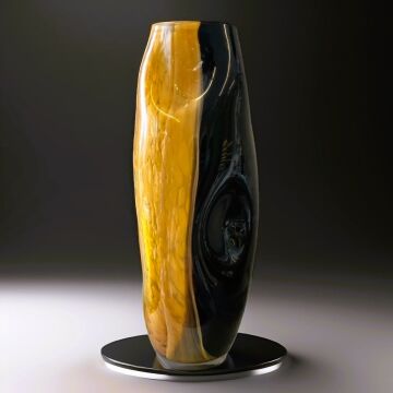 Amber-Siyah Cam Vazo 42cm