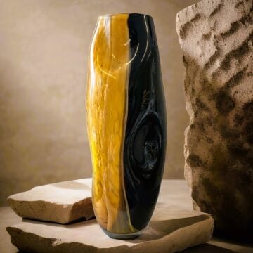 Amber-Siyah Cam Vazo 42cm