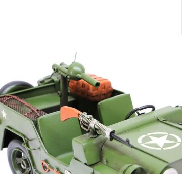 Metal Dekoratif Askeri Jeep Büyük Boy