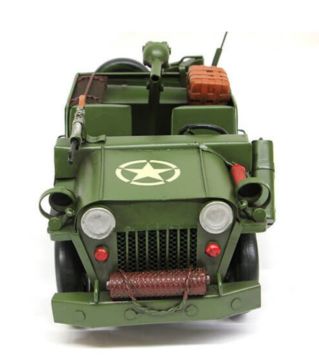 Metal Dekoratif Askeri Jeep Büyük Boy