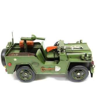 Metal Dekoratif Askeri Jeep Büyük Boy