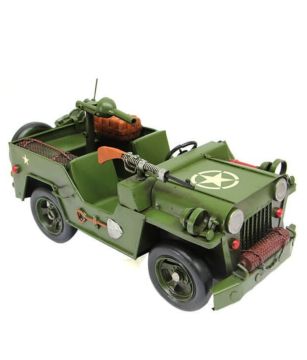 Metal Dekoratif Askeri Jeep Büyük Boy