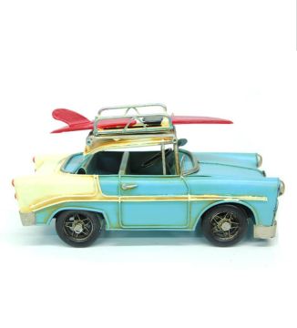 Metal Dekoratif Pasaklı Kontes Tatilde Çerçeveli Araba