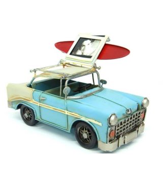 Metal Dekoratif Pasaklı Kontes Tatilde Çerçeveli Araba