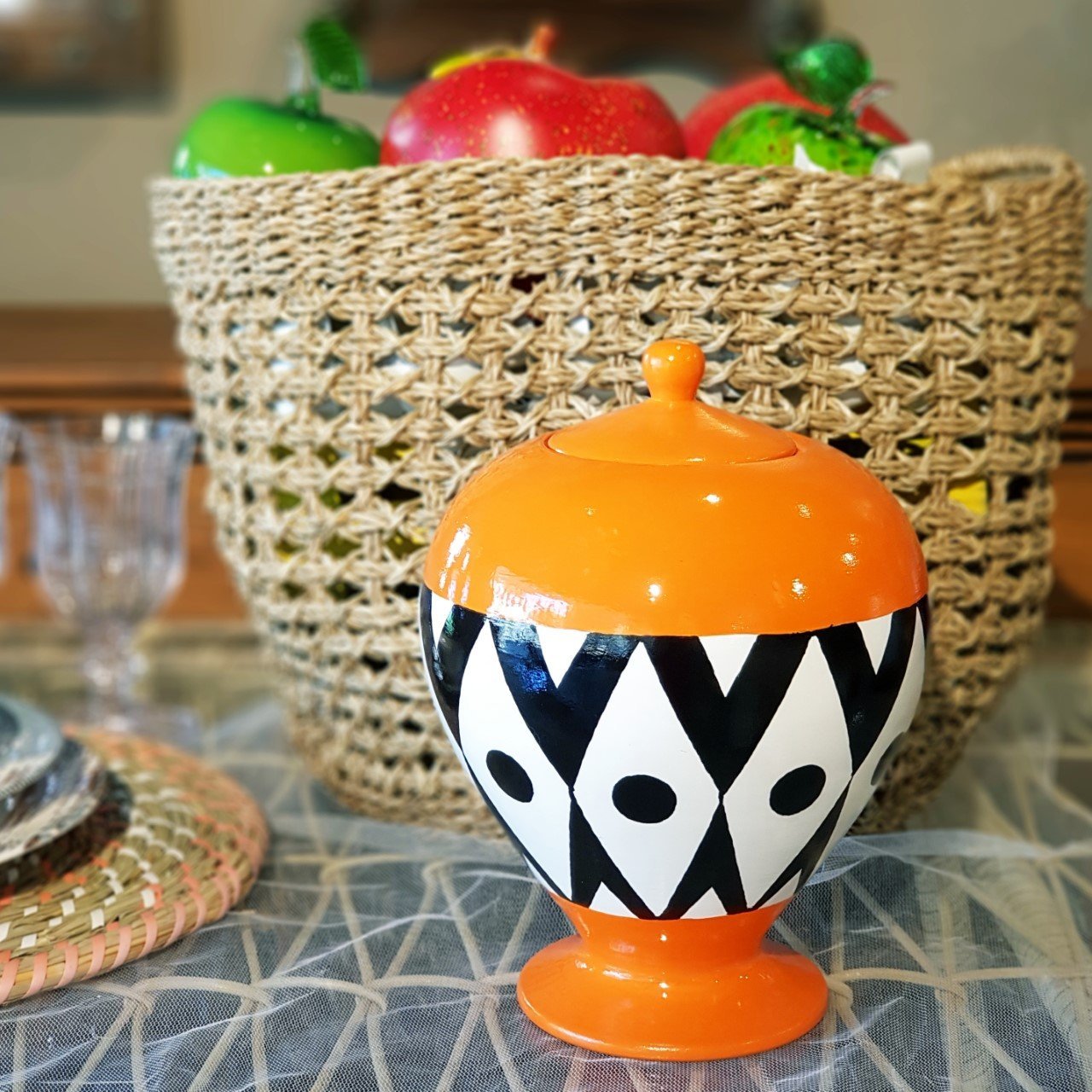 İncir Vazo Turuncu Küçük Boy