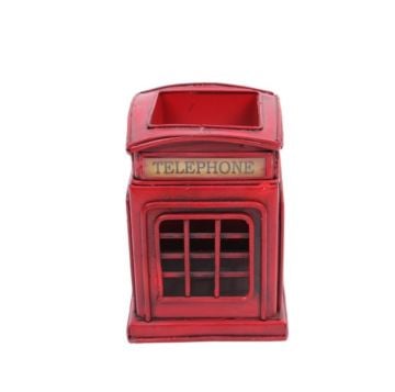 Metal Dekoratif London Telefon Kulübesi Kalemlik