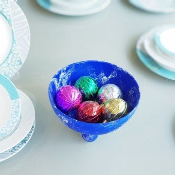 Avanos Antik Ayaklı Kase Küçük Boy Kobalt Mavi