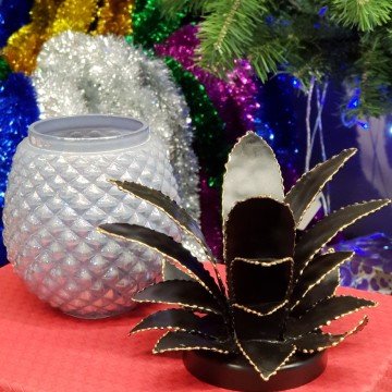 Cam Ananas Dekoratif Obje Küçük Boy