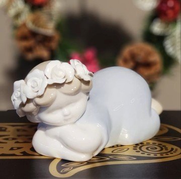 Uyuyan Melek Porselen Biblo Tekli