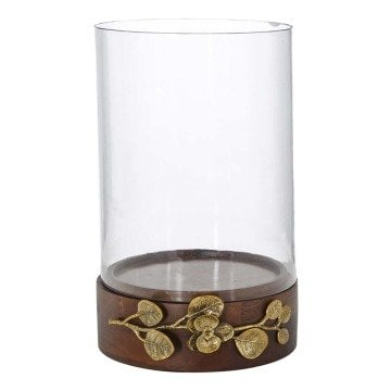 Diya Ahşap Çiçekli Mumluk Büyük Boy