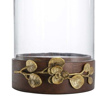 Diya Ahşap Çiçekli Mumluk Büyük Boy