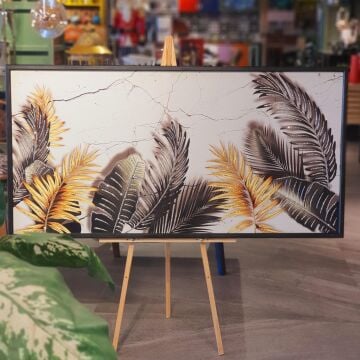 60cmx120cm Siyah Ahşap Çerçeveli Kanvas Tablo