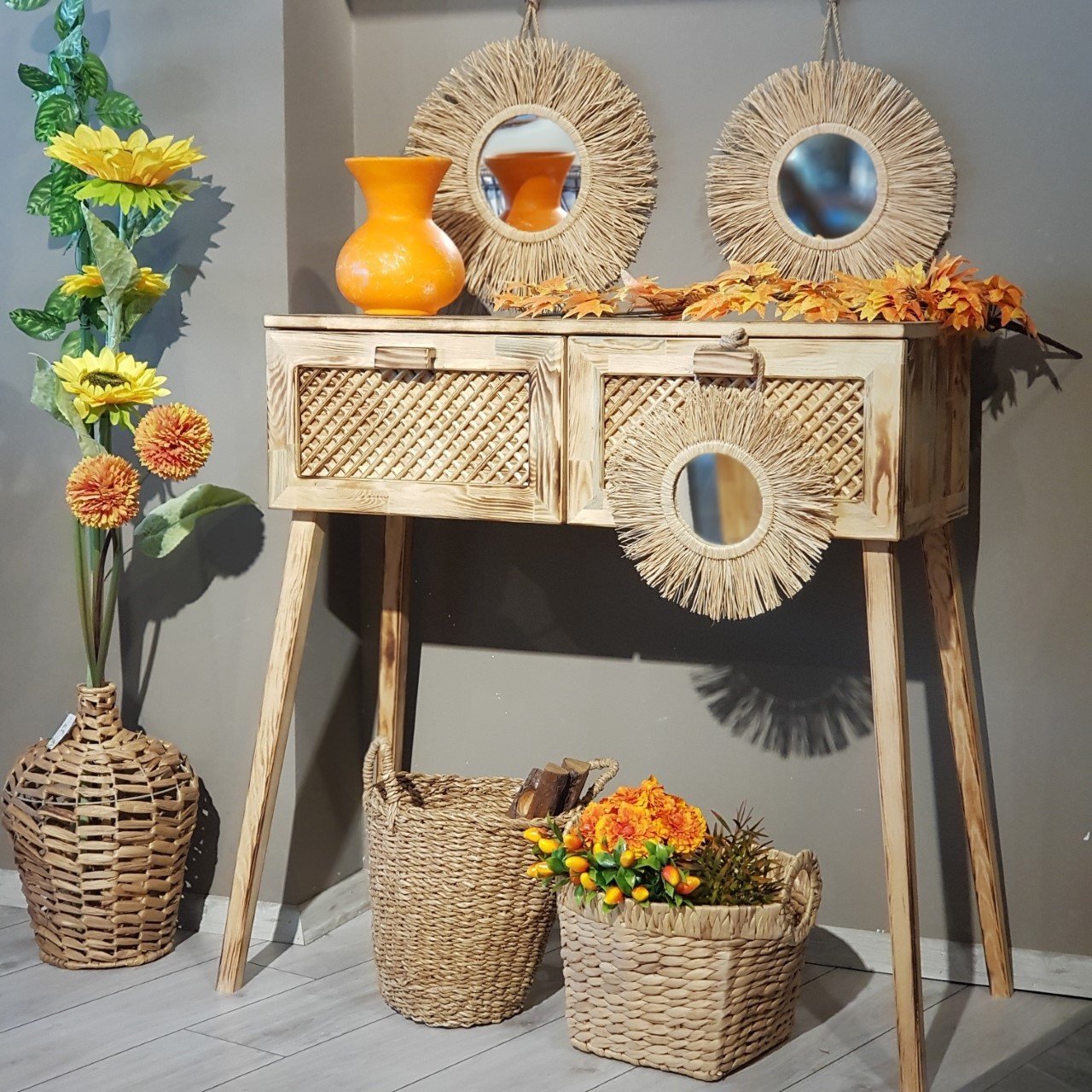 Naturel Ahşap Çekmeceli Dresuar