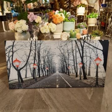Ağaçlı Yol 60cmX120cm Led Işıklı Tablo