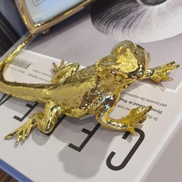 Gold Kertenkele Obje 18cm