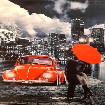 Love Under Rain 60cmX120cm Led Işıklı Tablo