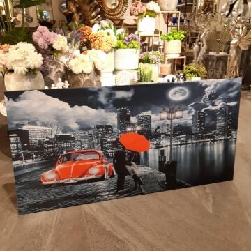 Love Under Rain 60cmX120cm Led Işıklı Tablo