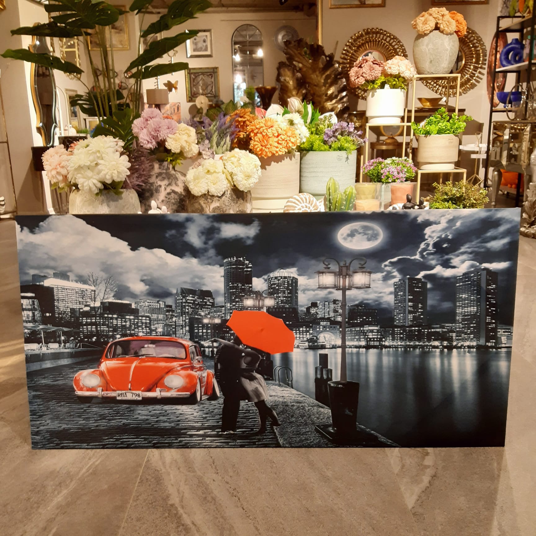 Love Under Rain 60cmX120cm Led Işıklı Tablo