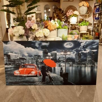 Love Under Rain 60cmX120cm Led Işıklı Tablo