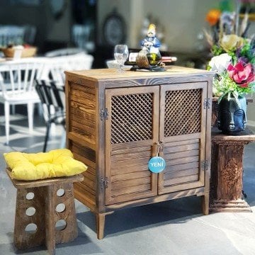 Çok Amaçlı Ahşap Masif Mini Konsol