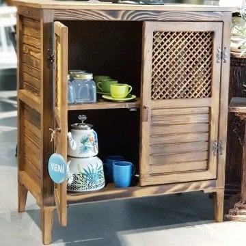 Çok Amaçlı Ahşap Masif Mini Konsol