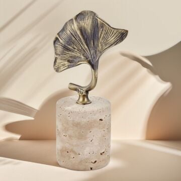 Traverten Kaideli Ginko Obje 24,5cm