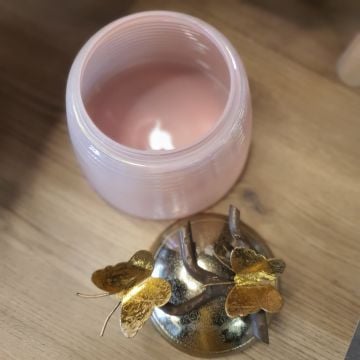 Pembe Cam Kavanoz Küçük Boy
