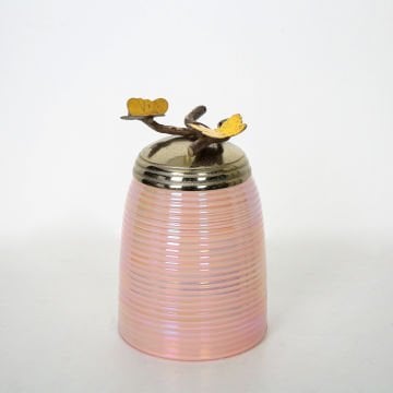 Pembe Cam Kavanoz Büyük Boy