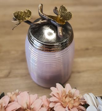 Pembe Cam Kavanoz Büyük Boy