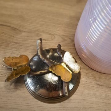 Pembe Cam Kavanoz Büyük Boy