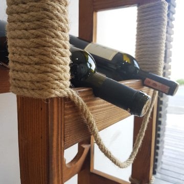 Wines Ayaklı 8 li Şaraplık Doğal Ahşap